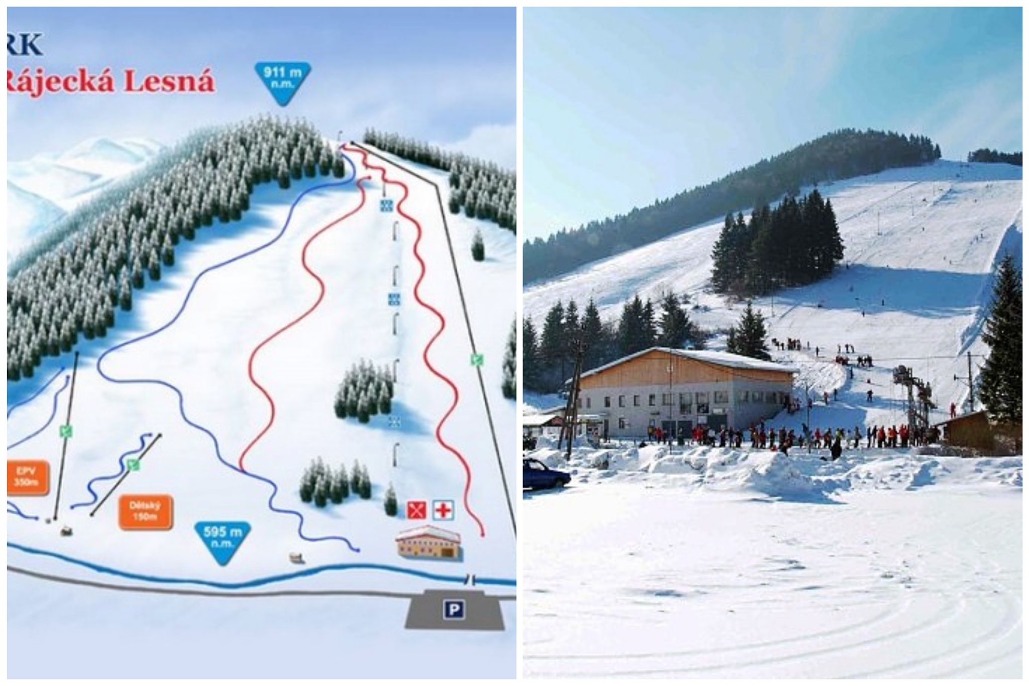 Lyžiarom bolo k dispozícii 5 zjazdoviek o celkovej dĺžke 3,8 kilometra. Stredisko nemalo núdzu o návštevníkov. Snímky: FB Skipark Rajecká Lesná