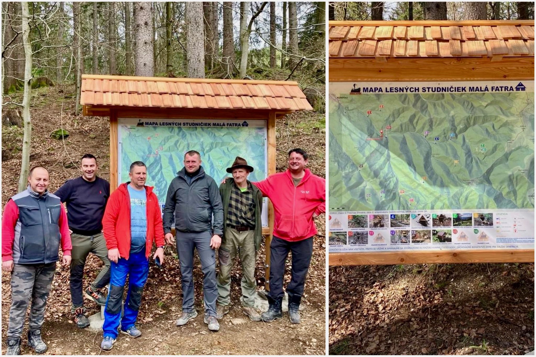 Mapa je umiestnená pod Kuneradským zámkom na križovatke turistických trás. Zdroj: OZ Horal River