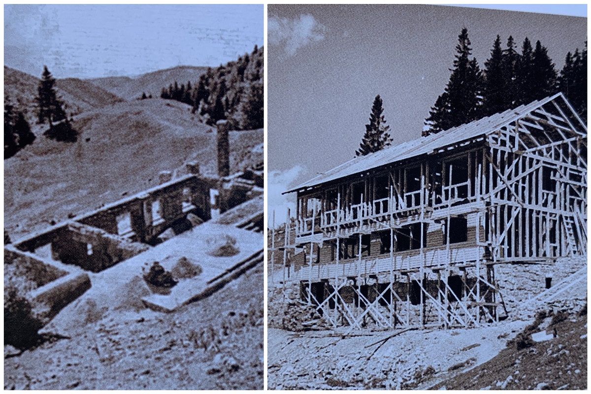 Výstavba prvej chaty pod Suchým, ktorá začala v roku 1938.